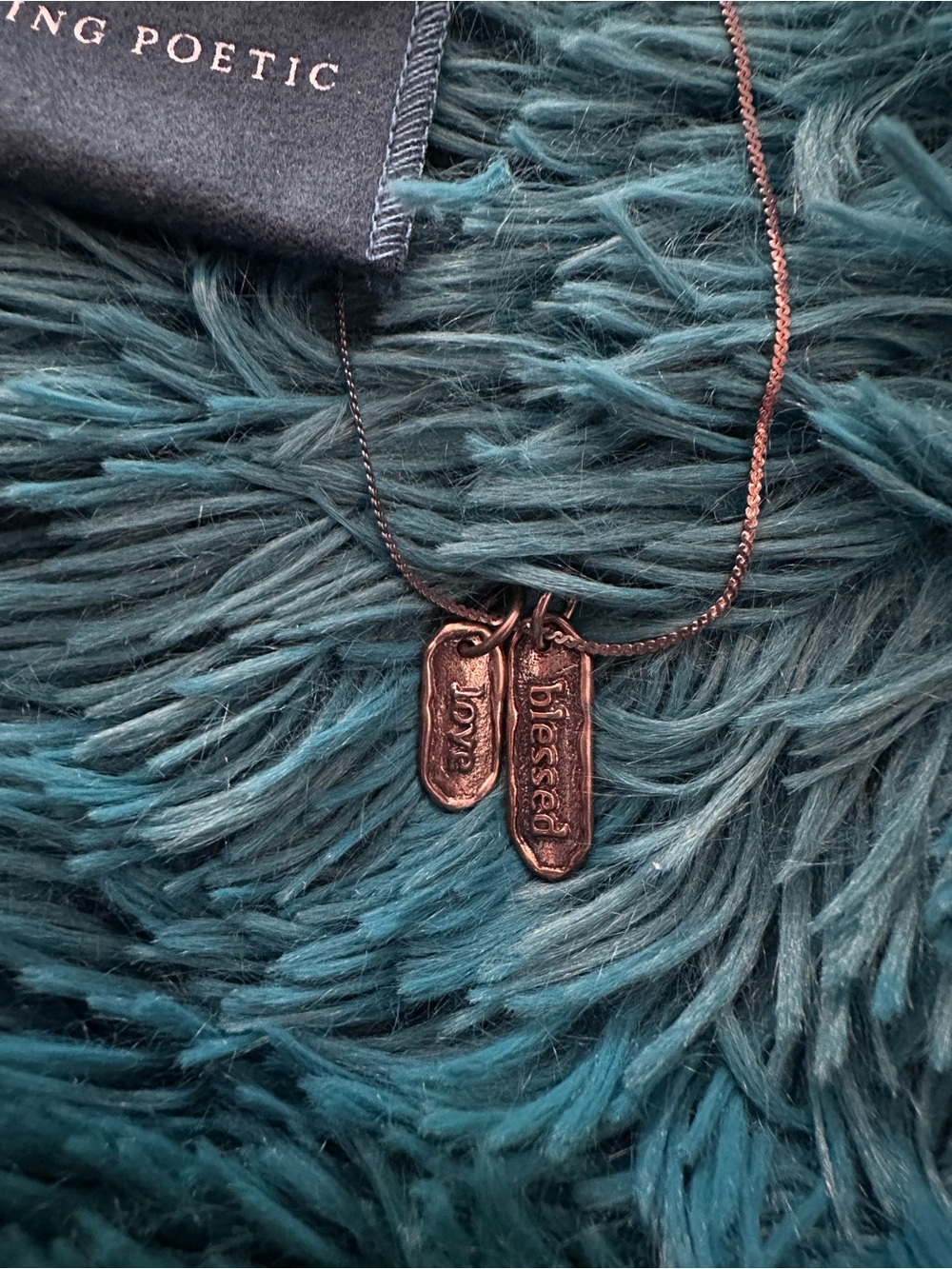 Waxing Poetic Rose Gold Blessed & Love Double-Tag Necklace